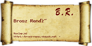 Brosz René névjegykártya